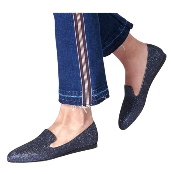 Veronica Beard Shoes - Veronica Beard Griffin Blue Glitter Loafers